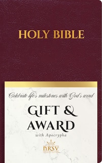 Front cover_NRSV Updated Edition Gift & Award Bible with Apocrypha (Imitation Leather, Burgundy)