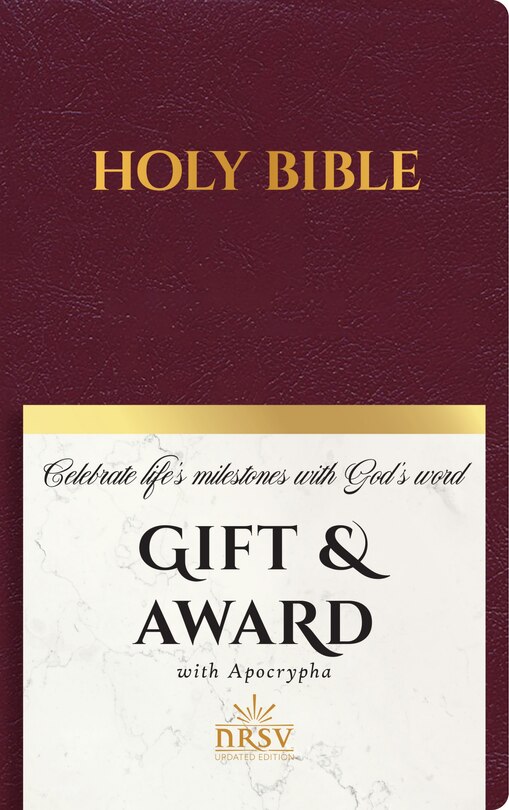 Front cover_NRSV Updated Edition Gift & Award Bible with Apocrypha (Imitation Leather, Burgundy)