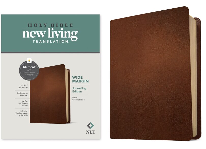 Front cover_NLT Wide Margin Bible, Filament Enabled (Genuine Leather, Brown, Red Letter)
