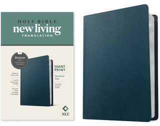 Front cover_NLT Personal Size Giant Print Bible, Filament Enabled (Genuine Leather, Navy Blue, Red Letter)