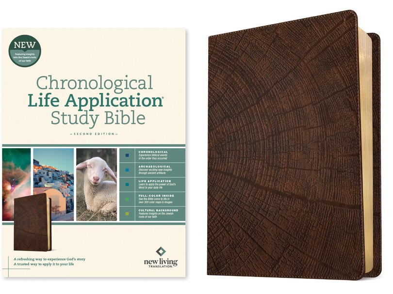 Front cover_NLT Chronological Life Application Study Bible, Second Edition (Leatherlike, Heritage Oak Brown)