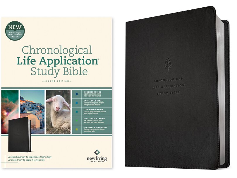 Front cover_NLT Chronological Life Application Study Bible, Second Edition (Leatherlike, Ebony Leaf)