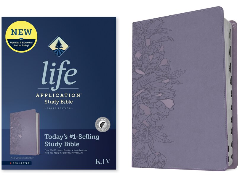 Front cover_KJV Life Application Study Bible, Third Edition (LeatherLike, Peony Lavender, Indexed, Red Letter)