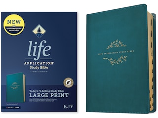 Couverture_KJV Life Application Study Bible, Third Edition, Large Print (LeatherLike, Teal Blue, Indexed, Red Letter)