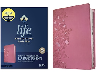 Front cover_KJV Life Application Study Bible, Third Edition, Large Print (LeatherLike, Peony Pink, Indexed, Red Letter)