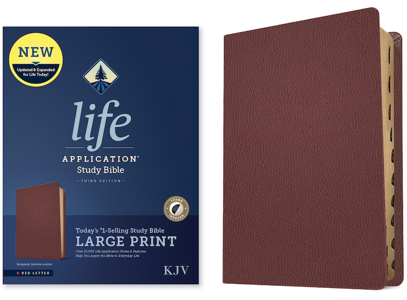 Couverture_KJV Life Application Study Bible, Third Edition, Large Print (Genuine Leather, Burgundy, Indexed, Red Letter)