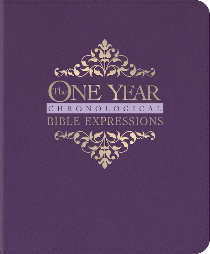Front cover_The One Year Chronological Bible Expressions NLT (LeatherLike, Imperial Purple)