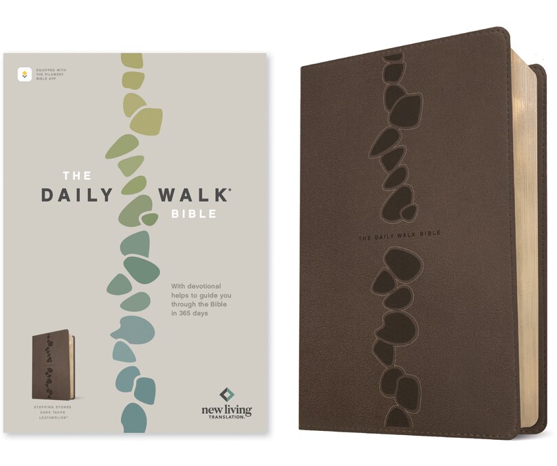 Front cover_The Daily Walk Bible Nlt, Filament Enabled (Leatherlike, Stepping Stones Dark Taupe)