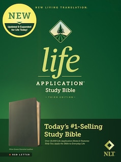 Front cover_NLT Life Application Study Bible, Third Edition (Genuine Leather, Olive Green, Red Letter)