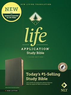 Front cover_NLT Life Application Study Bible, Third Edition (Genuine Leather, Olive Green, Indexed, Red Letter)