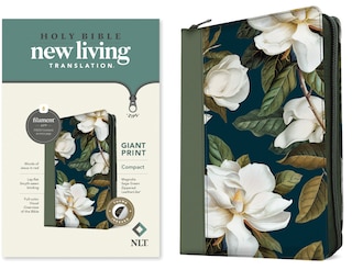 Couverture_NLT Compact Giant Print Zipper Bible, Filament Enabled (Leatherlike, Magnolia Sage Green, Indexed, Red Letter)