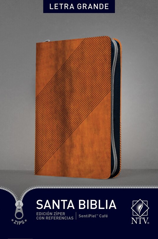 Front cover_Santa Biblia NTV, Edición zíper con referencias, letra grande (SentiPiel, Café, Índice)
