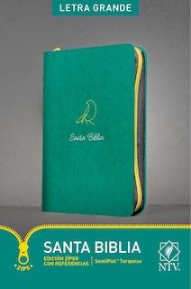 Couverture_Santa Biblia NTV, Edición zíper con referencias, letra grande (SentiPiel, Turquesa, Índice)