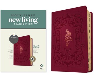 Couverture_NLT Giant Print Bible, Filament Enabled (Leatherlike, Cranberry Flourish, Indexed, Red Letter)