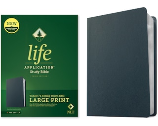Front cover_NLT Life Application Study Bible, Third Edition, Large Print (Genuine Leather, Navy Blue, Red Letter)