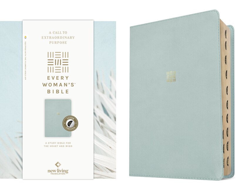 Couverture_NLT Every Woman’s Bible, Filament Enabled (LeatherLike, Sky Blue, Indexed, Red Letter)