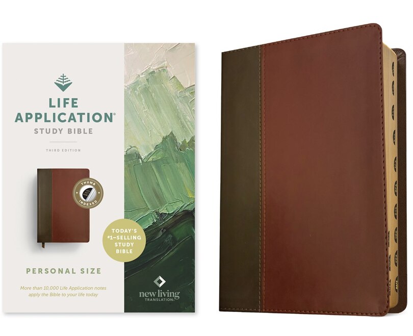 Couverture_NLT Life Application Study Bible, Third Edition, Personal Size (LeatherLike, Brown/Mahogany, Indexed, Red Letter)