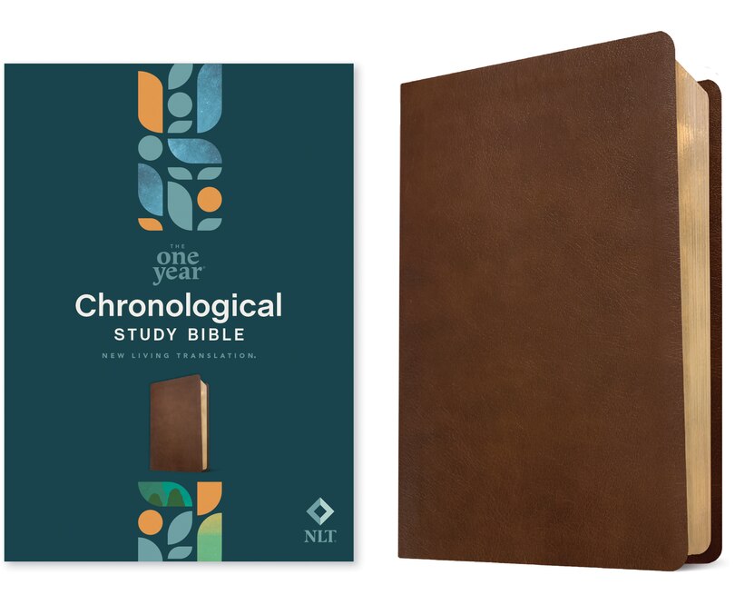 Front cover_NLT One Year Chronological Study Bible (Leatherlike, Rustic Brown)