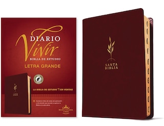 Front cover_Biblia de estudio del diario vivir RVR60, letra grande (SentiPiel, Vino tinto, Índice, Letra Roja)