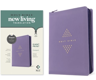 Couverture_NLT Compact Giant Print Zipper Bible, Filament Enabled (Leatherlike, Diamond Lavender, Red Letter)