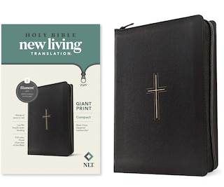 Couverture_NLT Compact Giant Print Zipper Bible, Filament Enabled (Leatherlike, Black Cross, Red Letter)