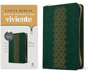 Couverture_Biblia Ultrafina Ntv de Zíper, Con Filament (Sentipiel, Verde Esmeralda, Letra Roja)