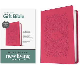 Front cover_Premium Gift Bible Nlt, Filament Enabled (Leatherlike, Very Berry Pink Vines, Red Letter)