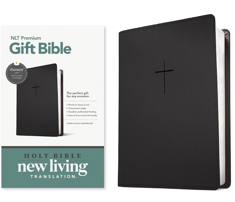 Front cover_Premium Gift Bible Nlt, Filament Enabled (Leatherlike, Classic Black, Red Letter)