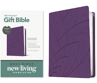 Front cover_Premium Gift Bible Nlt, Filament Enabled (Leatherlike, Purple Petals, Red Letter)