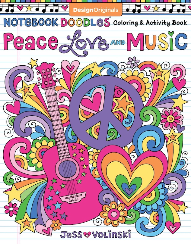 Front cover_Notebook Doodles Peace, Love, and Music