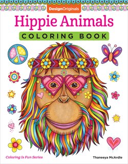 Front cover_Hippie Animals Coloring Book