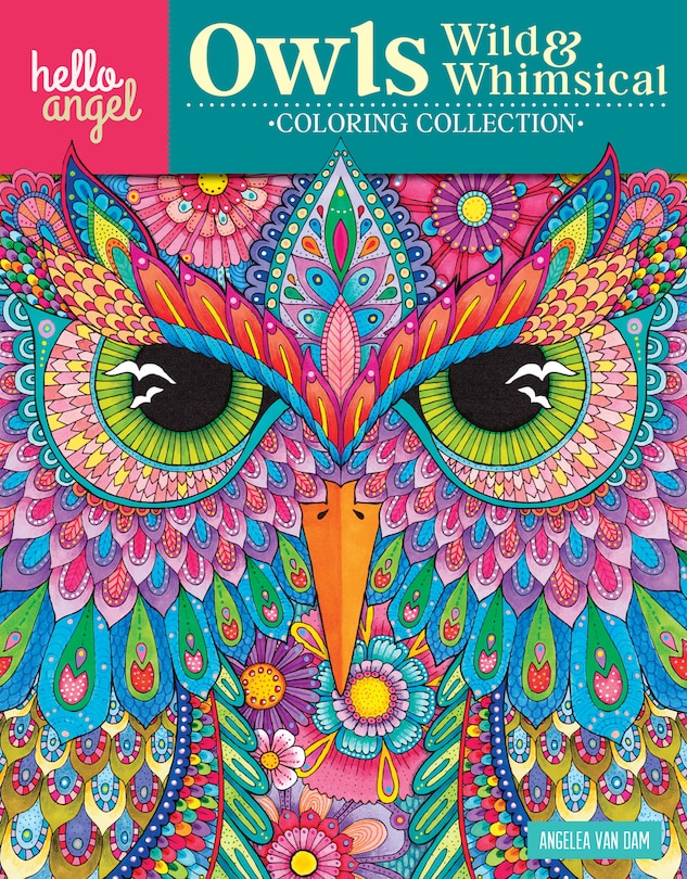Front cover_Hello Angel Owls Wild & Whimsical Coloring Collection