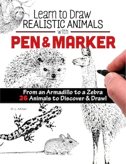 Front cover_Learn To Draw Realistic Animals With Pen & Marker