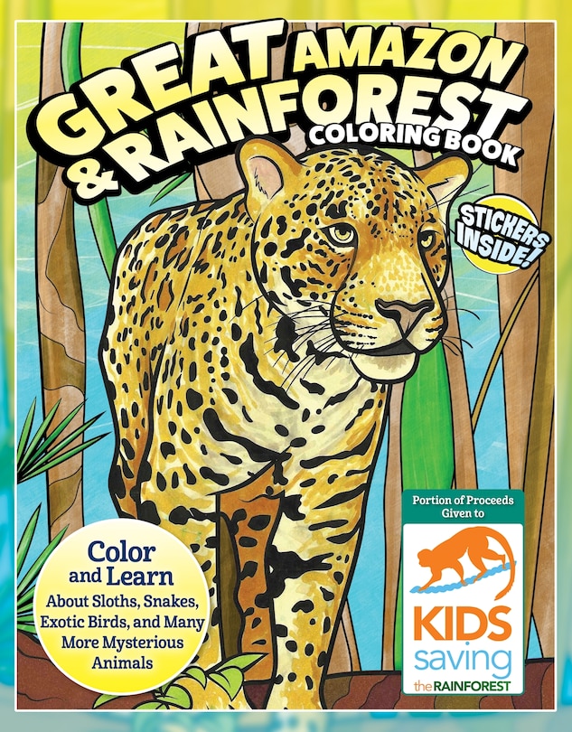 Front cover_Great Amazon & Rainforest Coloring Book (with stickers)