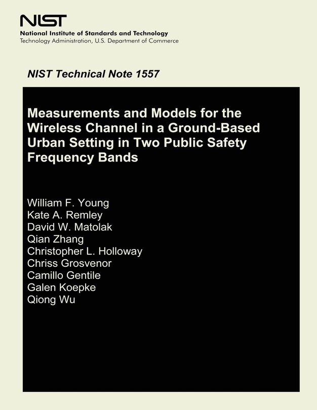 Couverture_Measurements and Models for the Wireless Channel in a Ground- Based Urban Setting in Two Public Safety Frequency Bands