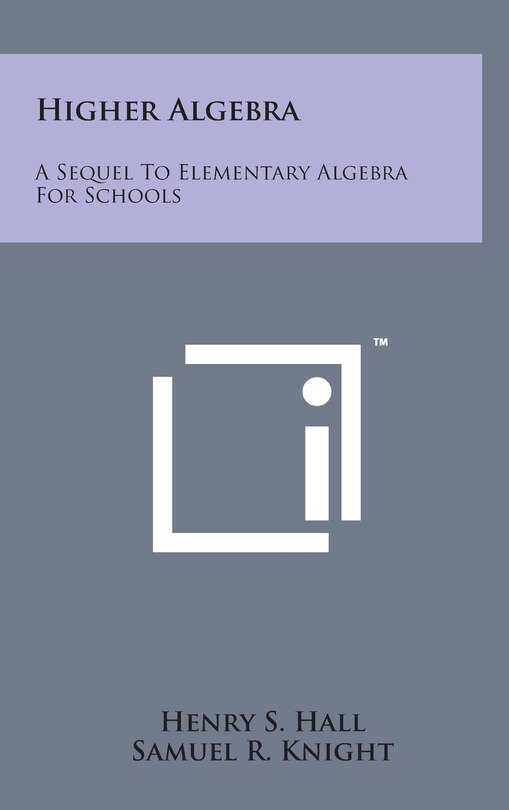 Front cover_Higher Algebra