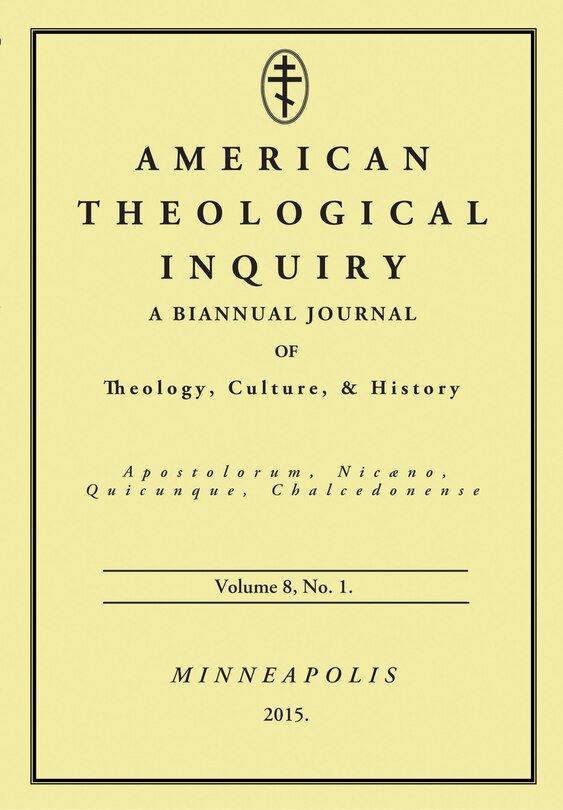 Front cover_American Theological Inquiry, Volume Eight, Issue One