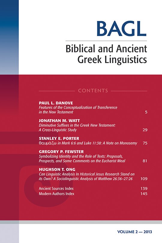 Couverture_Biblical and Ancient Greek Linguistics, Volume 2