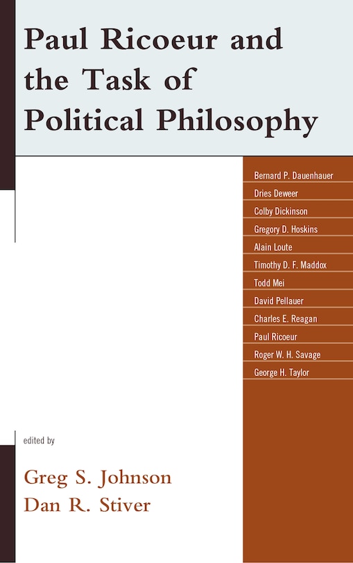 Front cover_Paul Ricoeur And The Task Of Political Philosophy