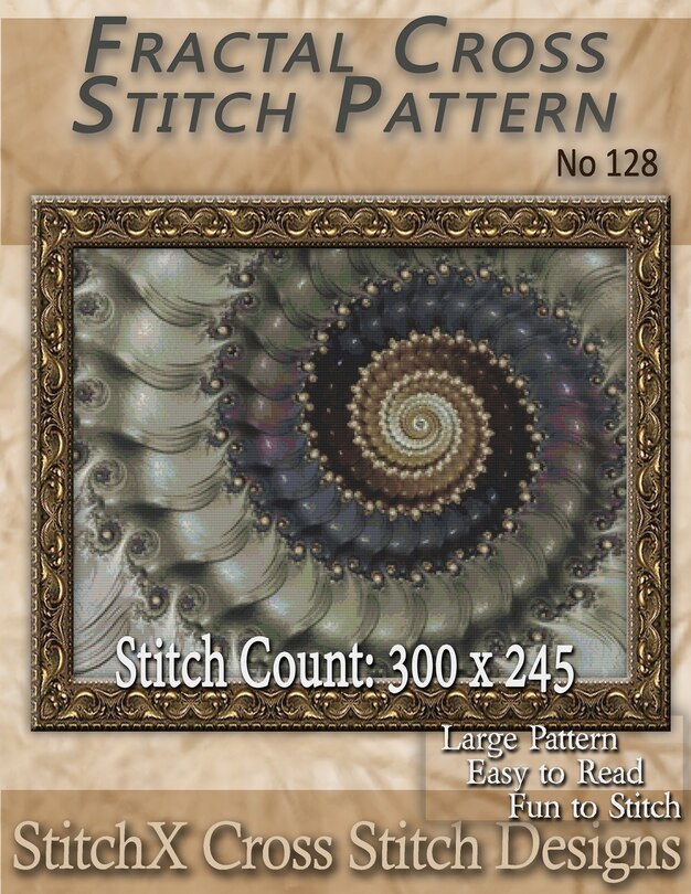 Front cover_Fractal Cross Stitch Pattern - No. 128