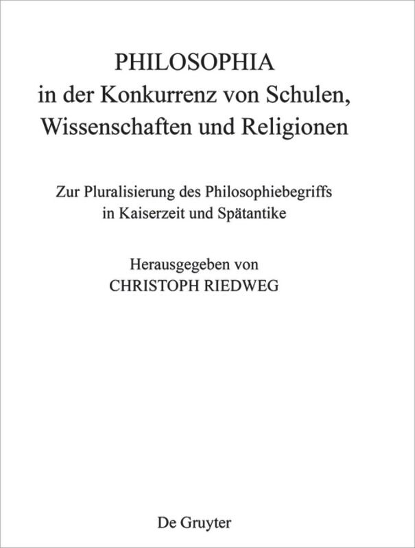 Couverture_PHILOSOPHIA in der Konkurrenz von Schulen, Wissenschaften und Religionen