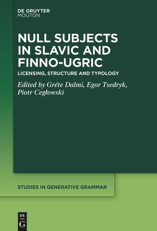 Couverture_Null Subjects in Slavic and Finno-Ugric