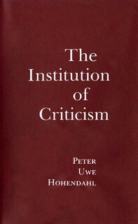 Front cover_The Institution of Criticism