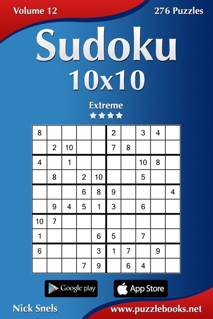 Front cover_Sudoku 10x10 - Extreme - Volume 12 - 276 Puzzles