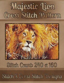 Front cover_Majestic Lion Cross Stitch Pattern