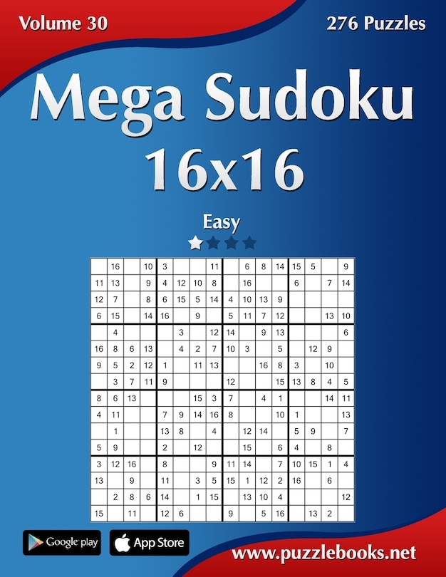 Front cover_Mega Sudoku 16x16 - Easy - Volume 30 - 276 Puzzles