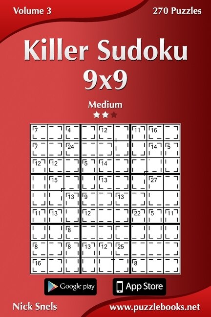 Couverture_Killer Sudoku 9x9 - Medium - Volume 3 - 270 Puzzles