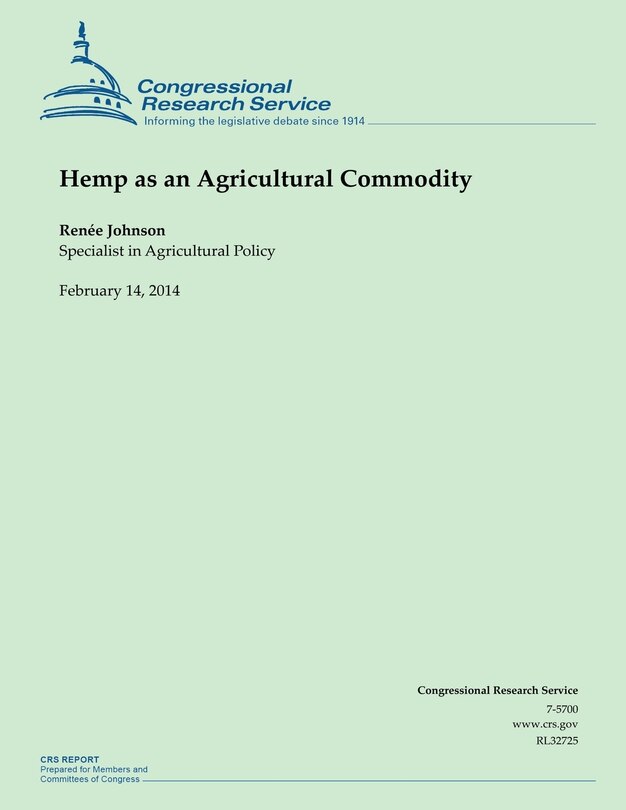 Front cover_Hemp as an Agricultural Commodity