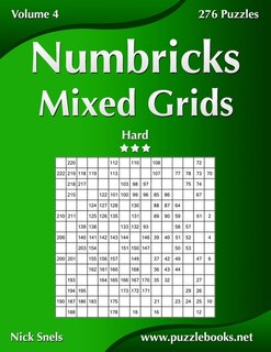 Couverture_Numbricks Mixed Grids - Hard - Volume 4 - 276 Puzzles