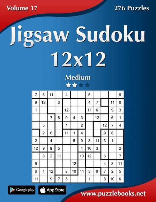 Jigsaw Sudoku 12x12 - Medium - Volume 17 - 276 Puzzles